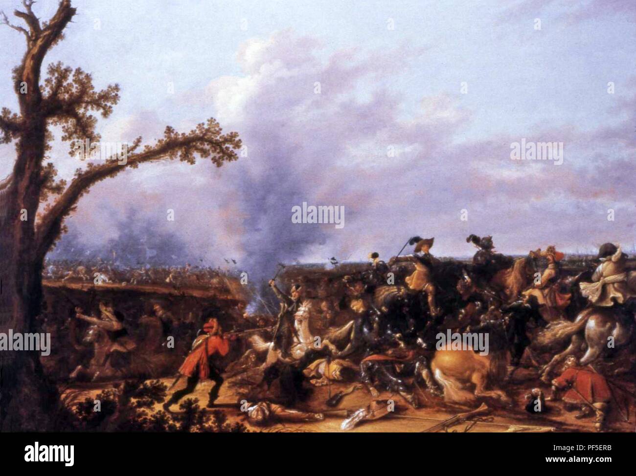 Asselijn - Gustavus Adolphus in der Schlacht von Lützen. Stockfoto