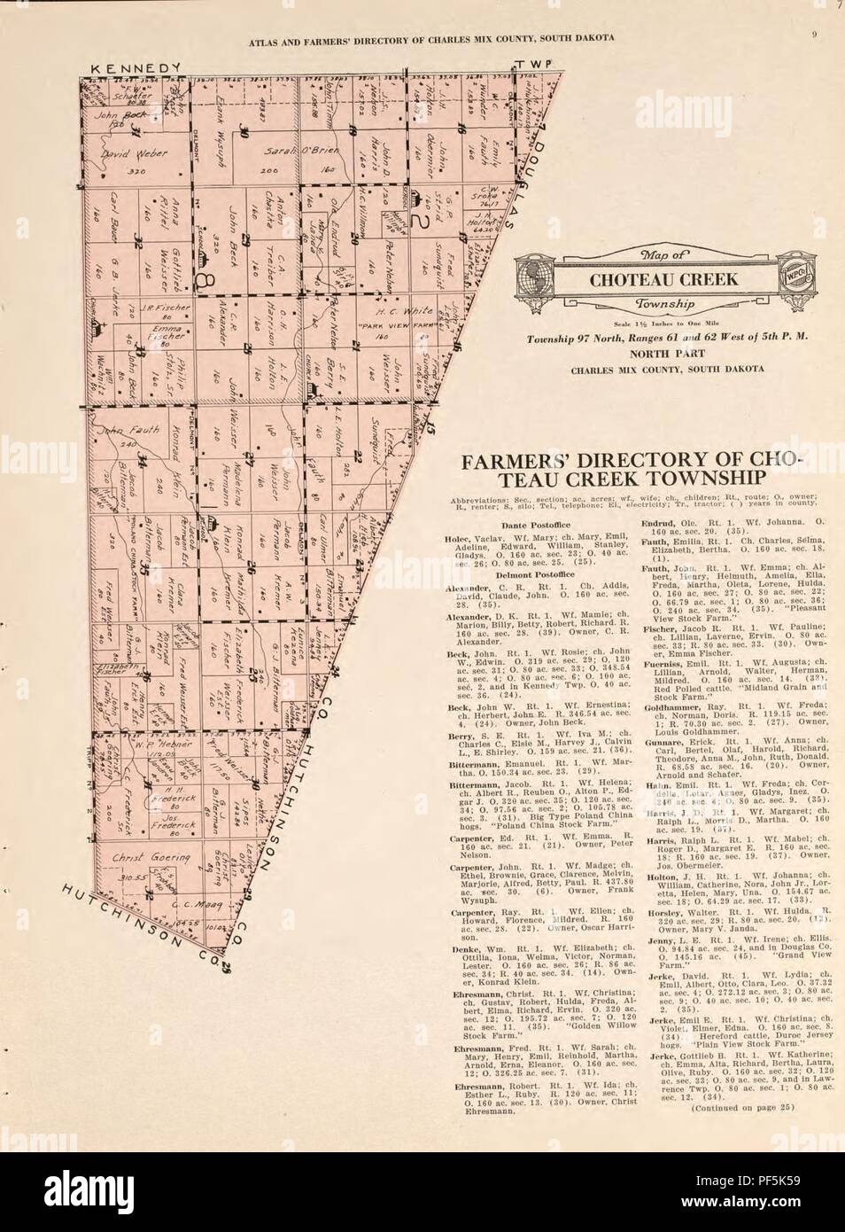 Atlas und Verzeichnis der Landwirte von Charles Mix County, South