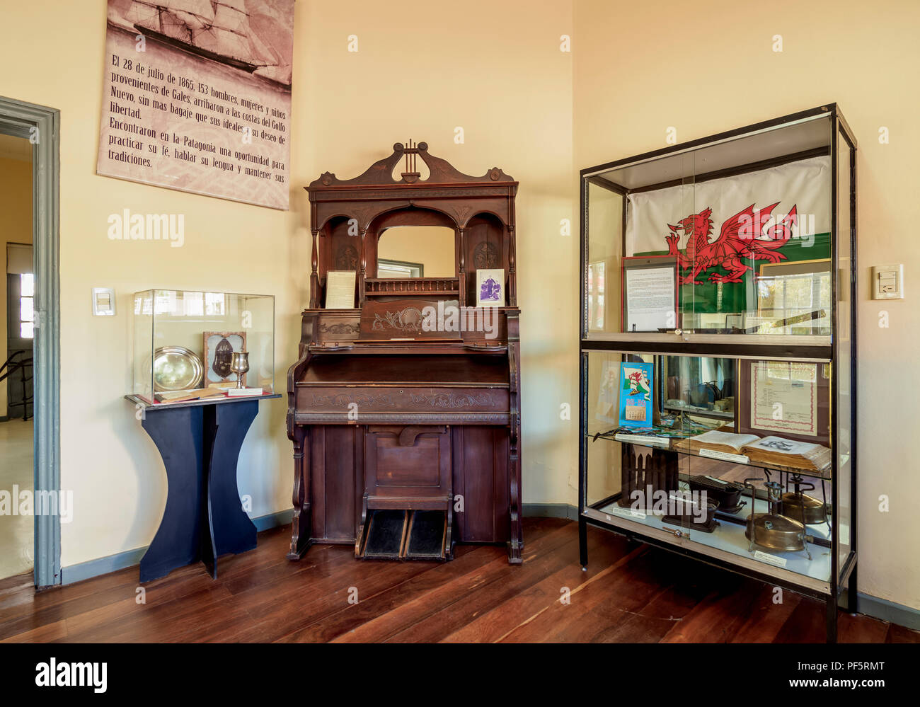 Museo Pueblo de Luis, Waliser Museum, Interieur, Trelew, der Waliser Siedlung, Provinz Chubut, Patagonien, Argentinien Stockfoto