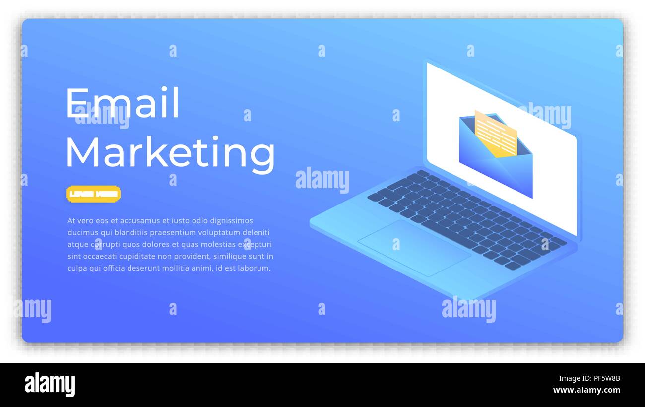 E Mail Marketing Isometrische Konzept Der Digitalen Werbung