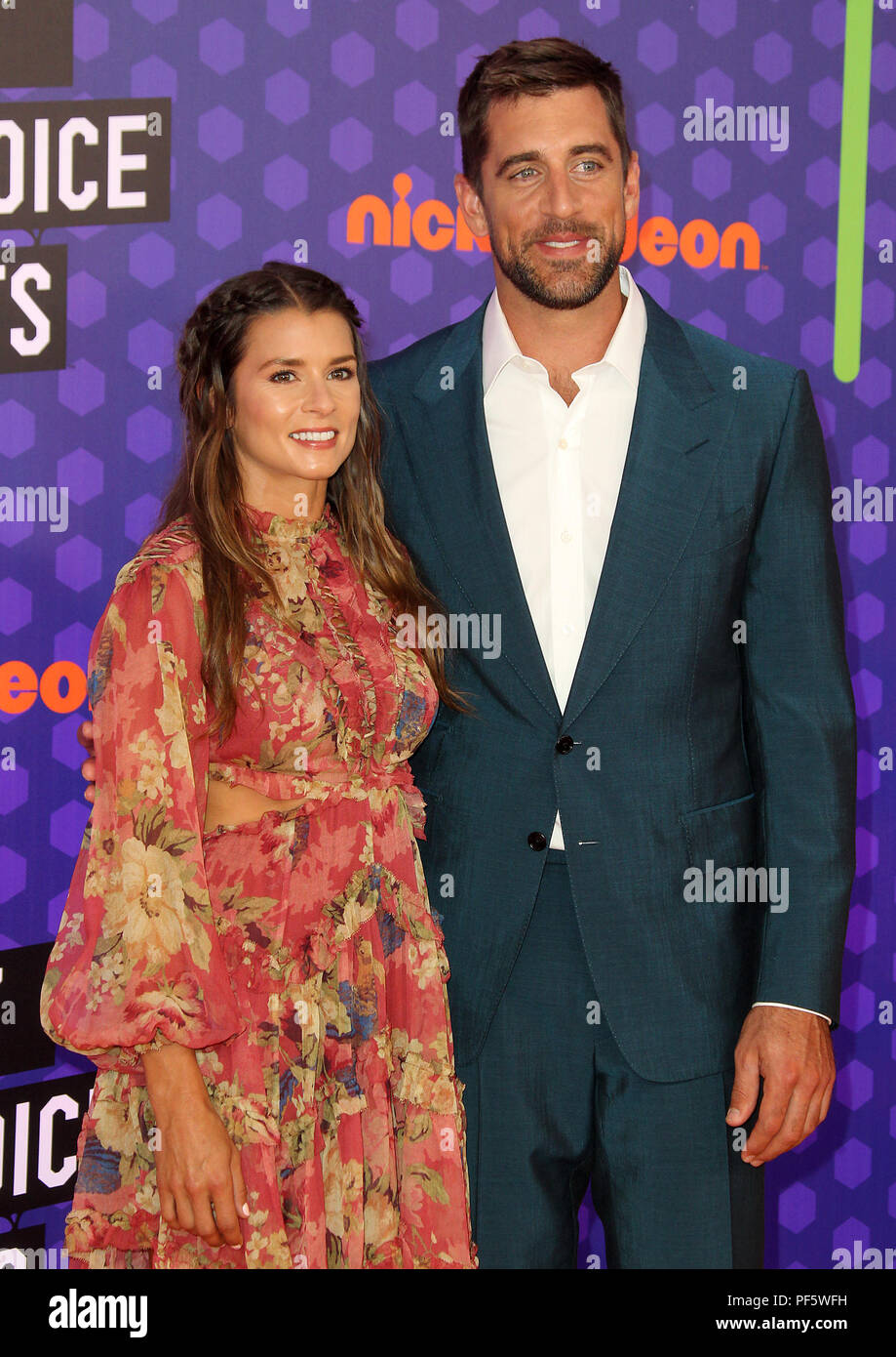 Die Nickelodeon Kids' Choice Sports Awards 2018 Barker Hangar in Santa Monica, Kalifornien. Mit: Danica Patrick, Aaron Rodgers Wo: Los Angeles, Kalifornien, Vereinigte Staaten, wenn: 19 Jun 2018 Credit: Adriana Barraza/WENN.com M. Stockfoto