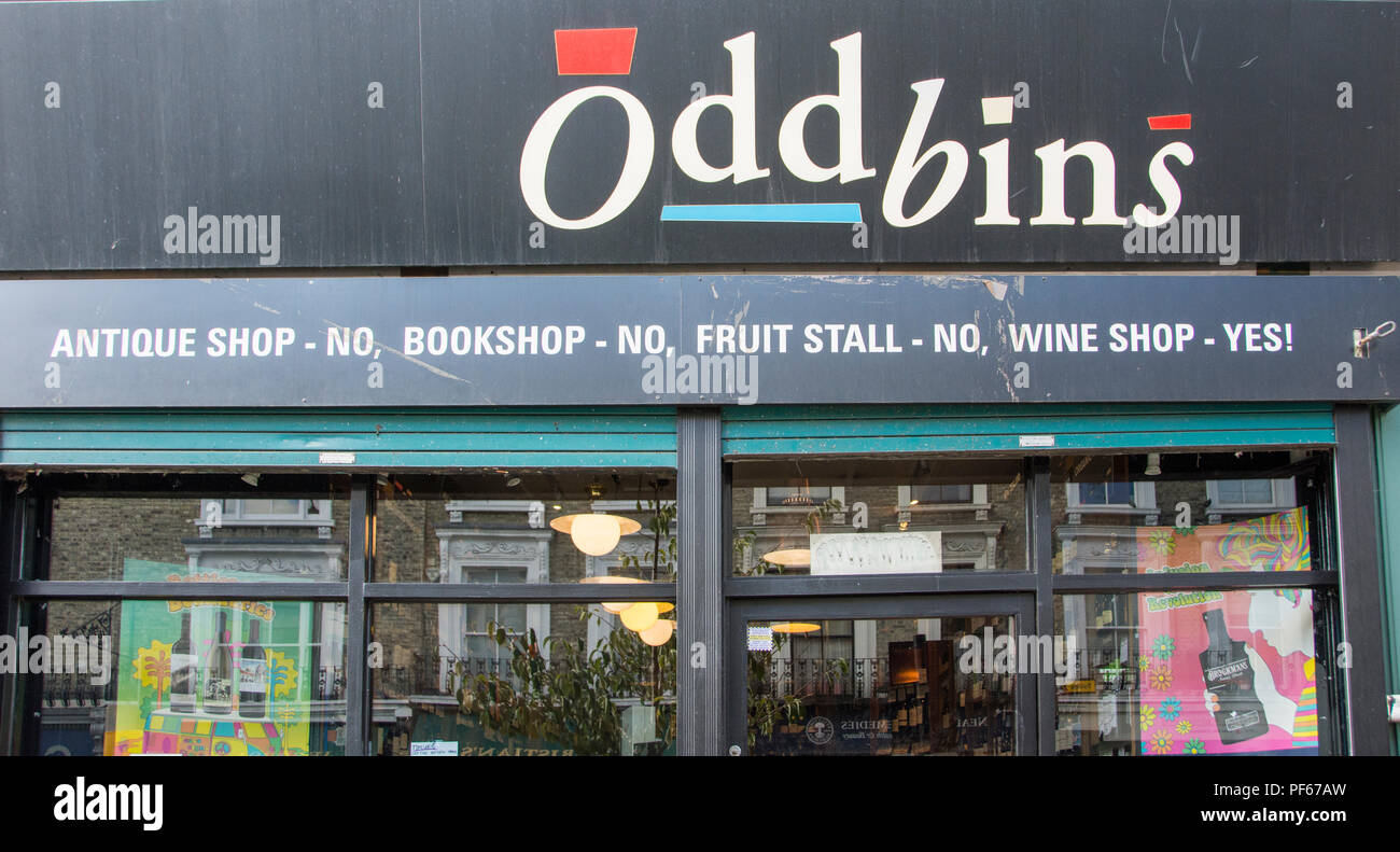 Oddbins weg - Lizenz Portobello, Elgin Crescent, London, W11, Großbritannien Stockfoto
