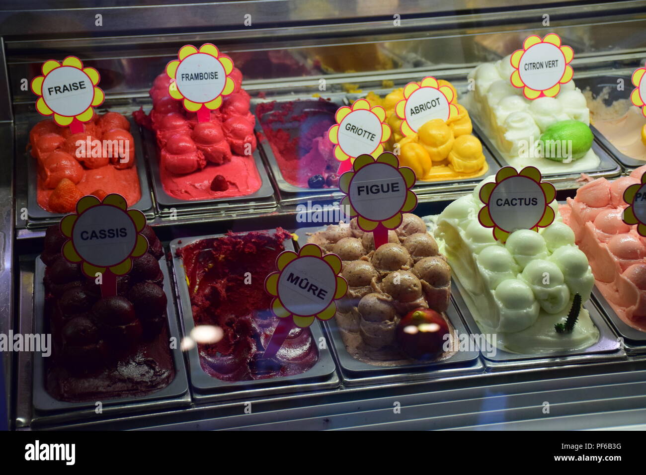 Gelato Angebote im Fenocchio in Nizza, Frankreich Stockfoto