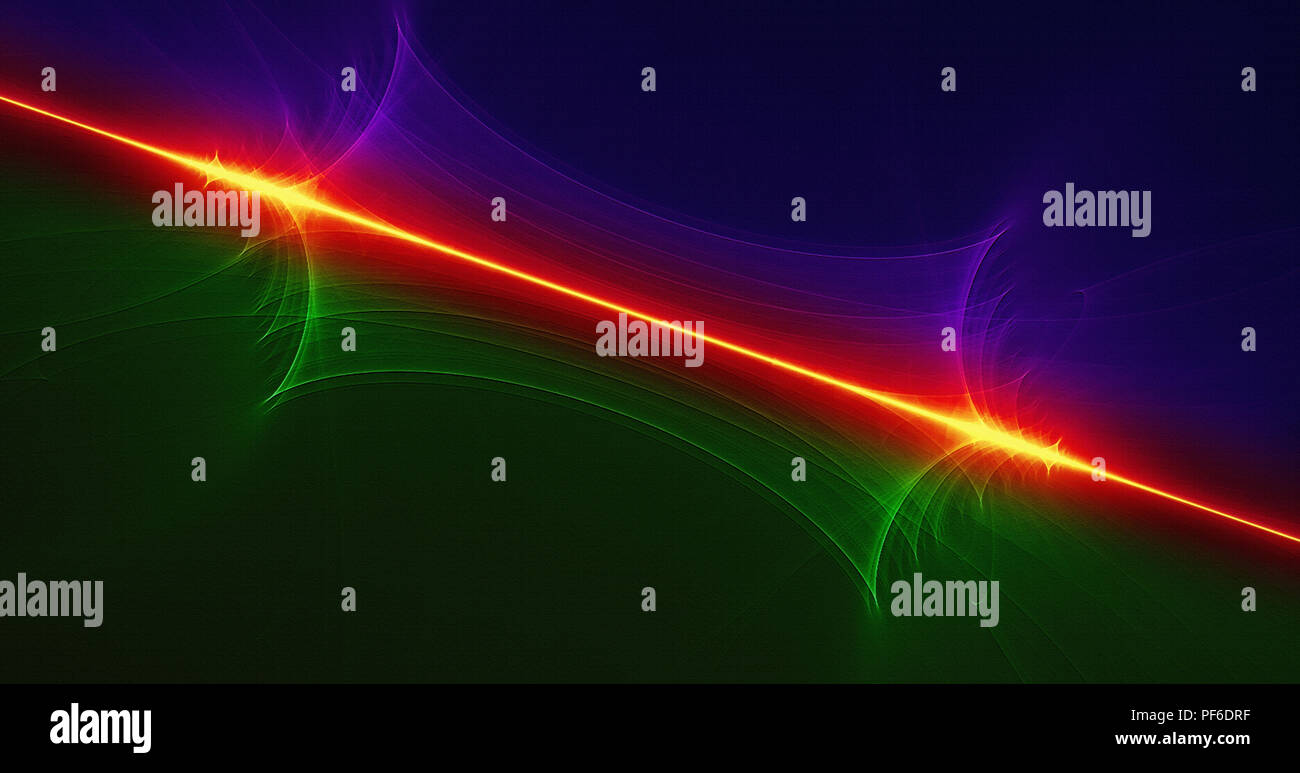 Abstrakte Bilder erstellt mit amberlight Software erinnert an Star Wars und das Lichtschwert. Stockfoto