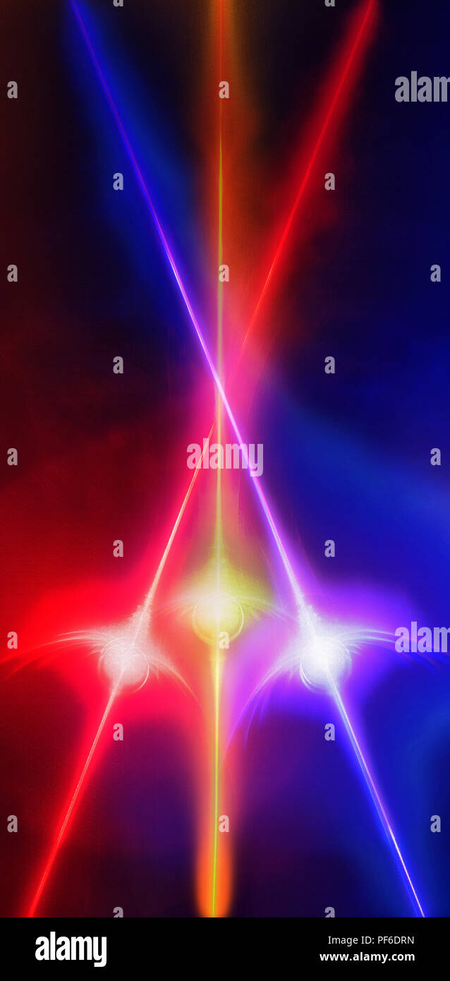Abstrakte Bilder erstellt mit amberlight Software erinnert an Star Wars und das Lichtschwert. Stockfoto