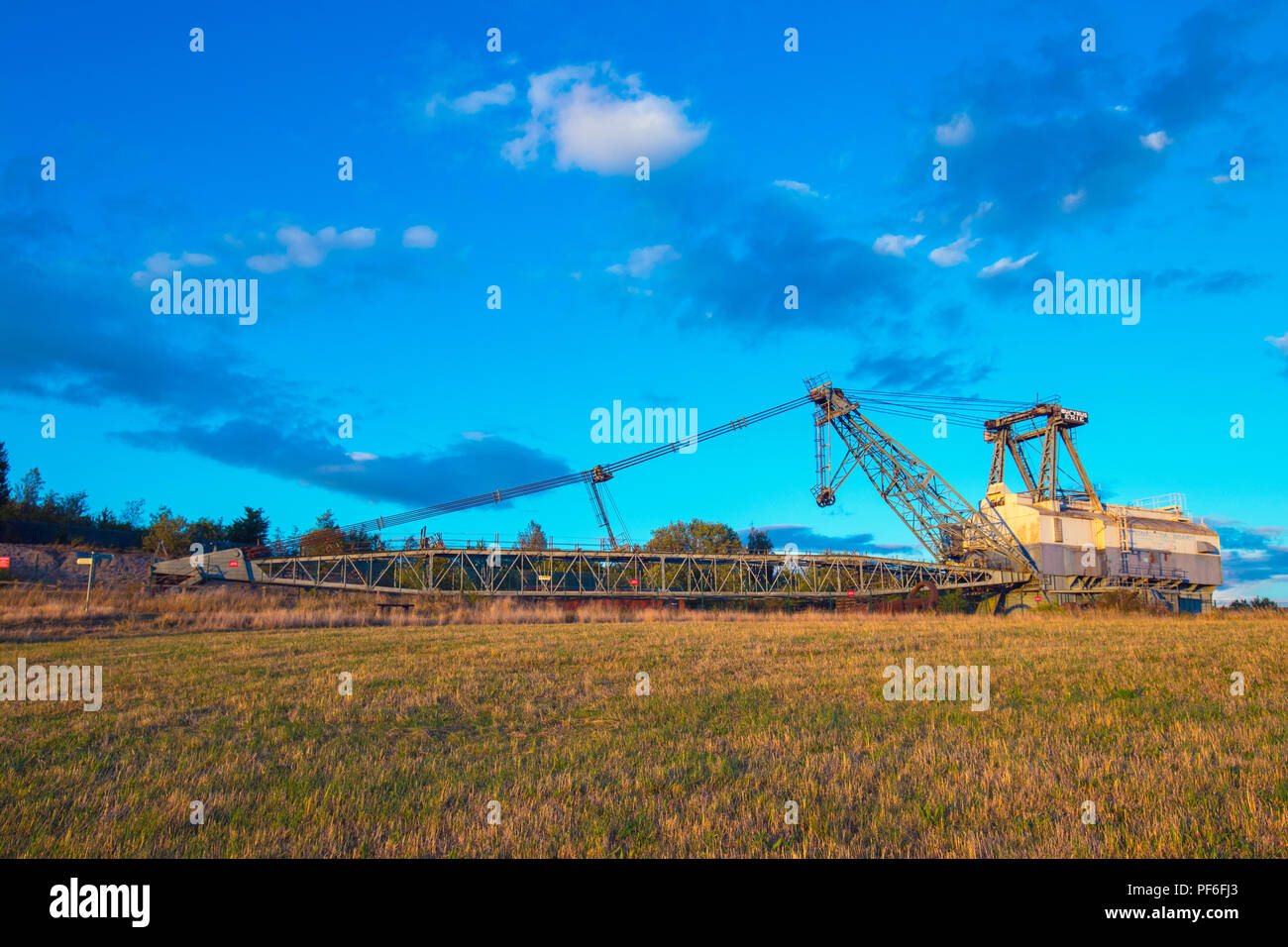 Ruston Bucyrus werden 115 Walking Seilbagger bei RSPB St Aidan's Naturpark zwischen Leeds & Castleford Stockfoto