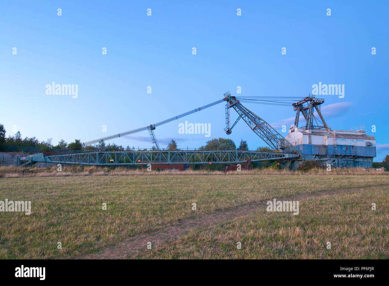 Ruston Bucyrus werden 115 Walking Seilbagger bei RSPB St Aidan's Naturpark zwischen Leeds & Castleford Stockfoto