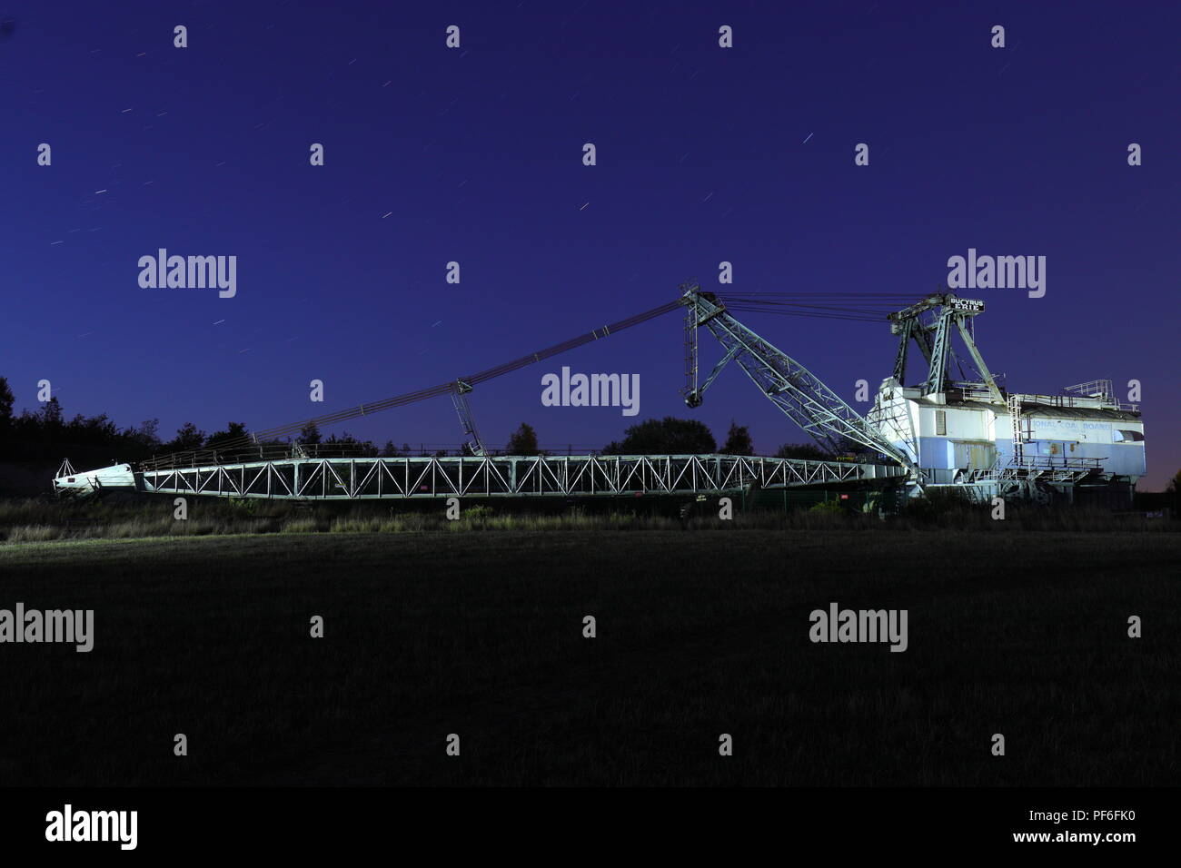 Ruston Bucyrus werden 1150 ist ein Fuß Seilbagger, an St. Aidan's Nature Reserve ehemals St Aidan's Öffnen Kohle in der Nähe von Leeds Cast sitzt. Stockfoto