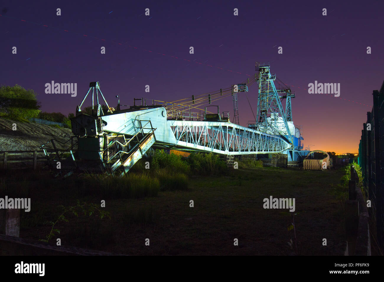 Ruston Bucyrus werden 1150 ist ein Fuß Seilbagger, an St. Aidan's Nature Reserve ehemals St Aidan's Öffnen Kohle in der Nähe von Leeds Cast sitzt. Stockfoto