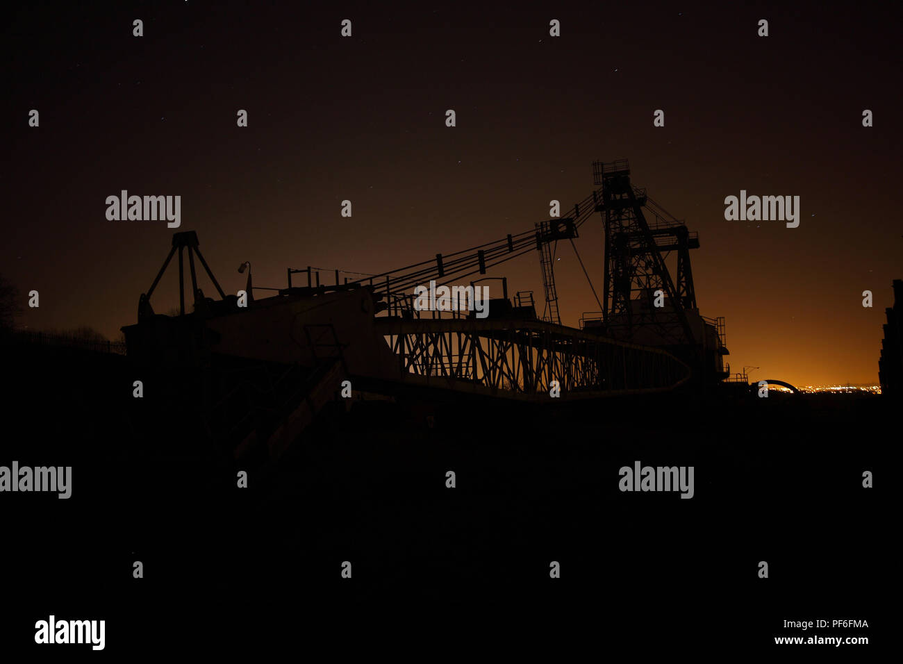 Ruston Bucyrus werden 1150 ist ein Fuß Seilbagger, an St. Aidan's Nature Reserve ehemals St Aidan's Öffnen Kohle in der Nähe von Leeds Cast sitzt. Stockfoto