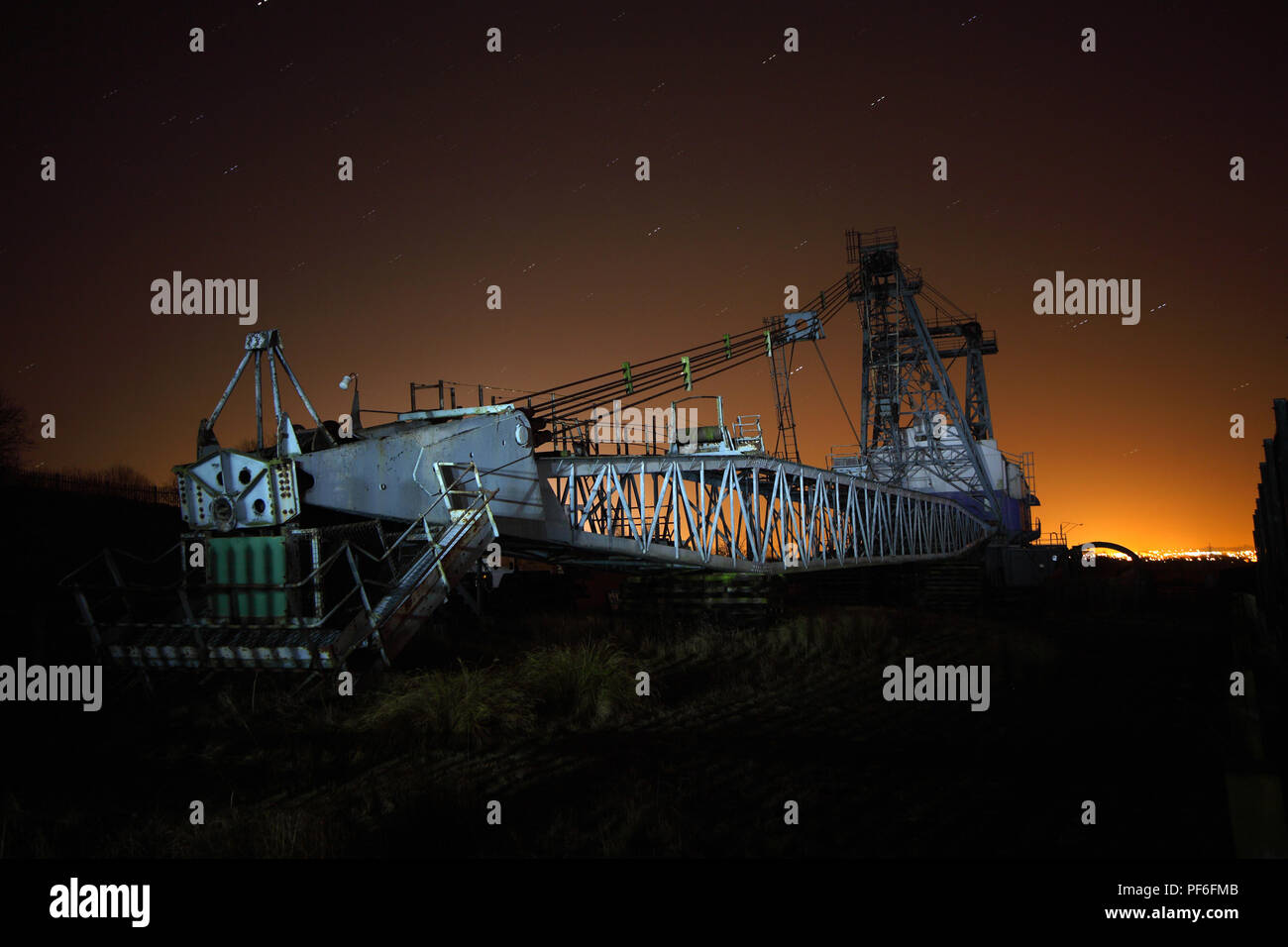 Ruston Bucyrus werden 1150 ist ein Fuß Seilbagger, an St. Aidan's Nature Reserve ehemals St Aidan's Öffnen Kohle in der Nähe von Leeds Cast sitzt. Stockfoto