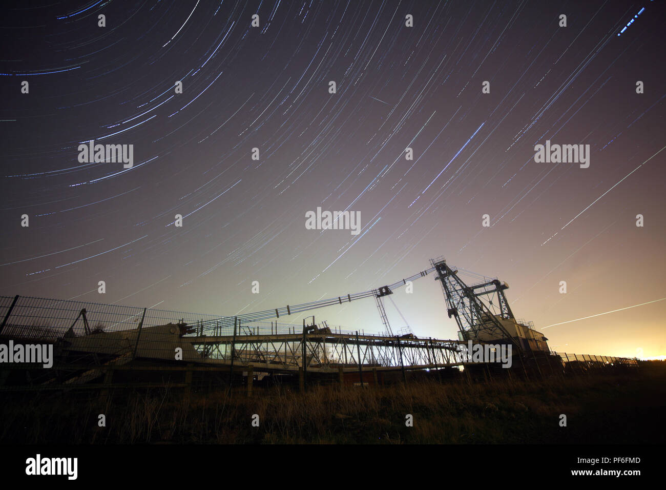 Ruston Bucyrus werden 1150 ist ein Fuß Seilbagger, an St. Aidan's Nature Reserve ehemals St Aidan's Öffnen Kohle in der Nähe von Leeds Cast sitzt. Stockfoto
