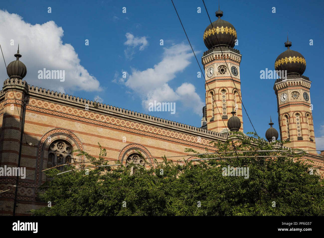 Budapest, Ungarn. 14. August 2018. Die Große Synagoge, die auch als die Große Synagoge bekannt. Stockfoto