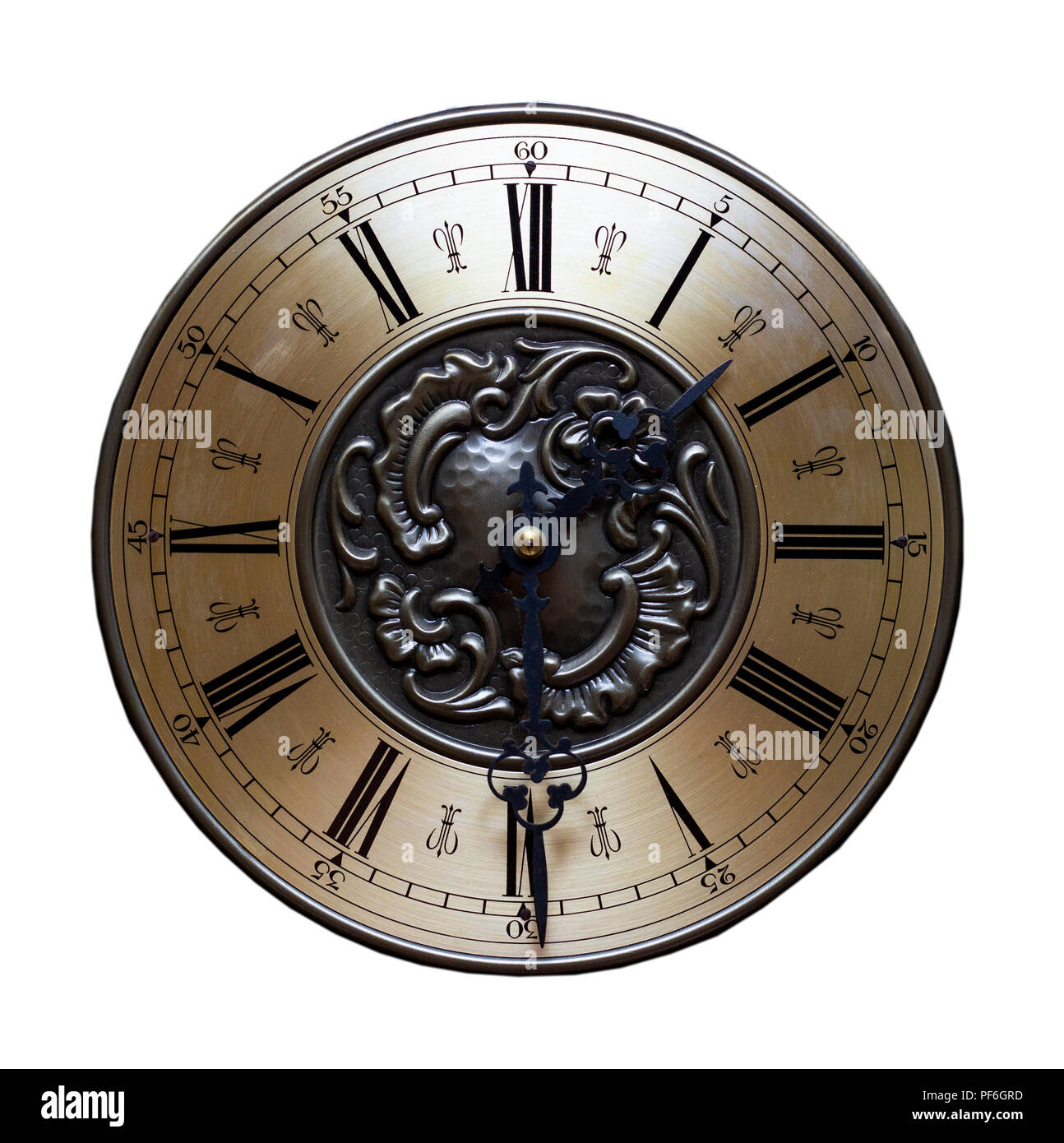 Zeit Konzept, alte Uhr, Zifferblatt. Stockfoto