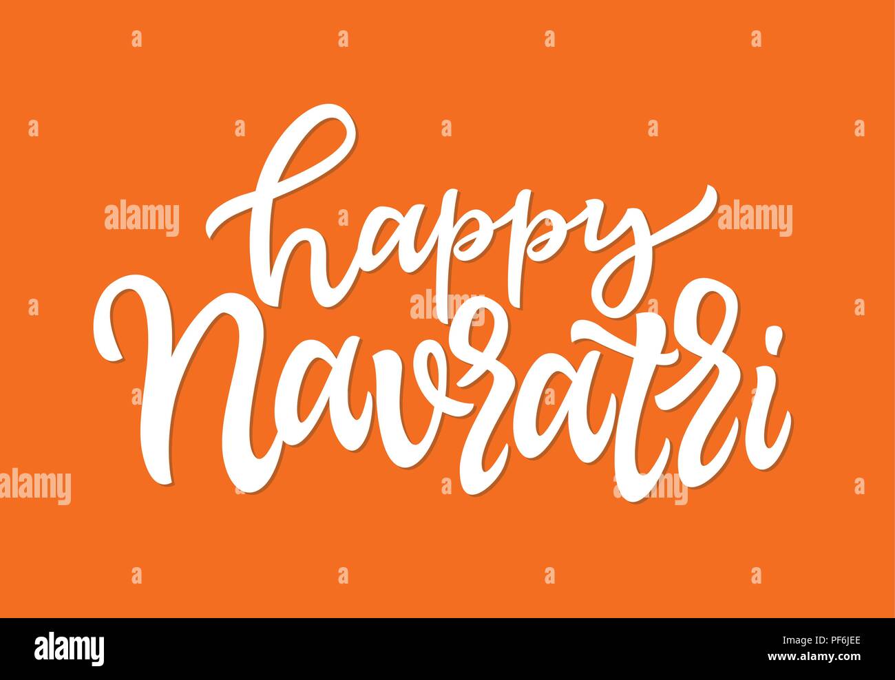 Happy navratri-vector Hand gezeichnet Brush Stift Schriftzug Stock Vektor