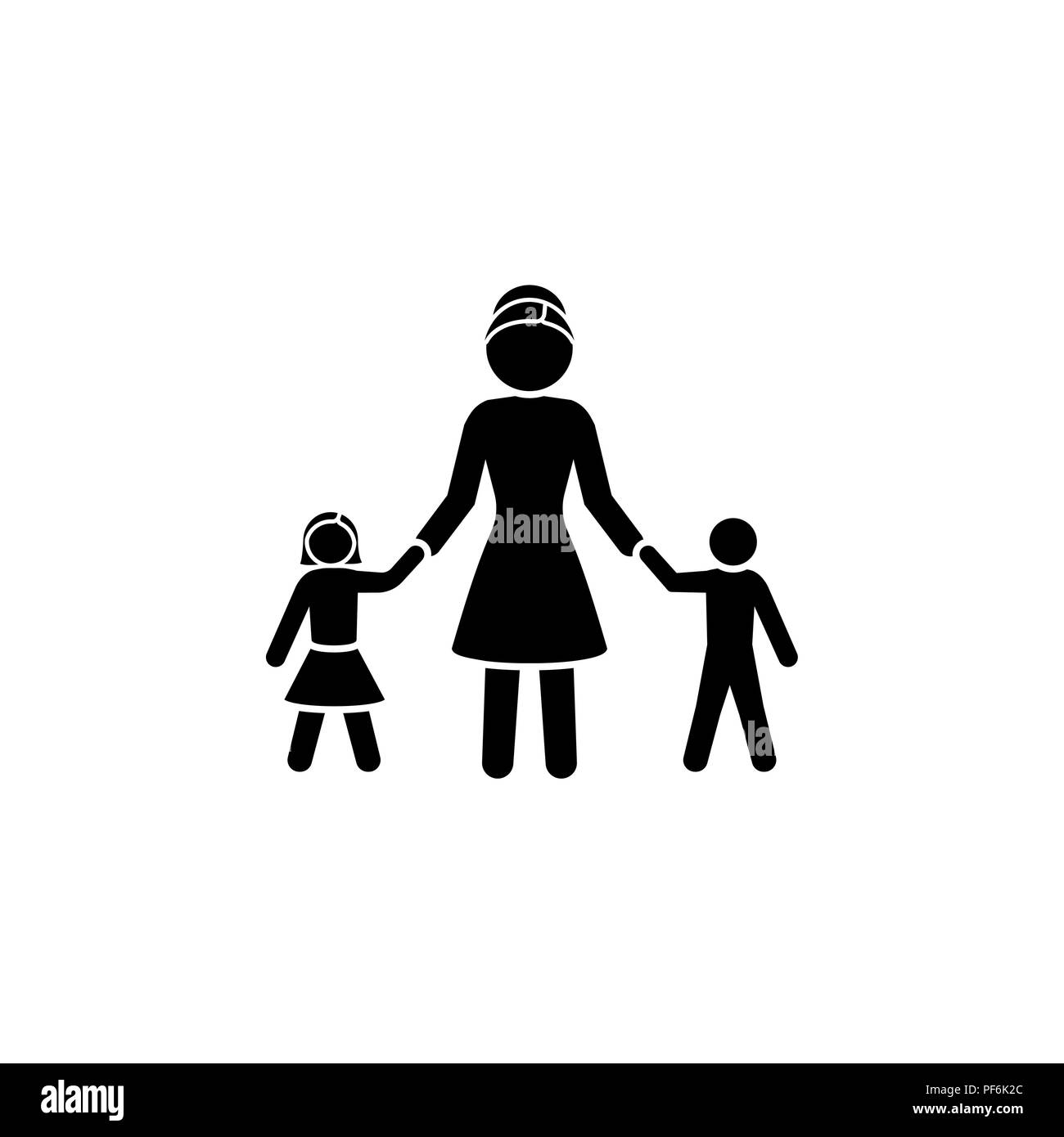 Mutter mit Kindern. Mama mit Tochter und Sohn. Eine Frau mit einen Jungen  und ein Mädchen Stock-Vektorgrafik - Alamy