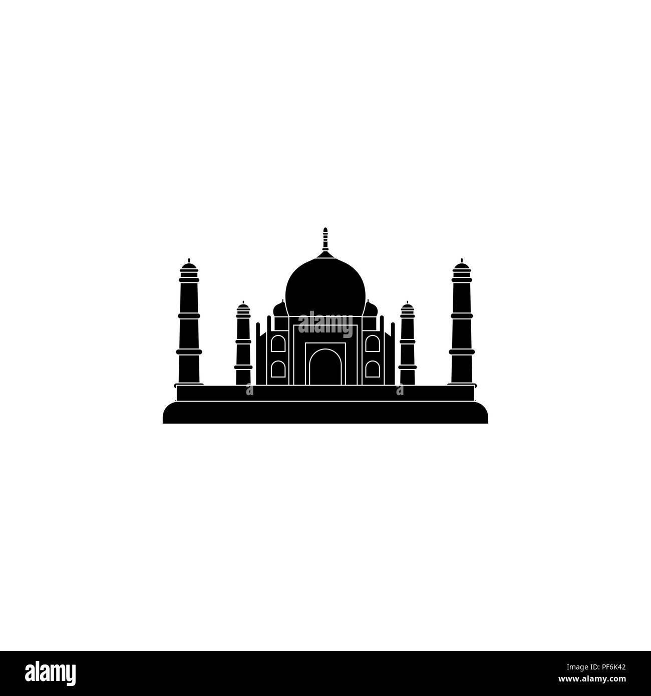 Taj Mahal Symbol Schwarz Auf Weissem Hintergrund Stock Vektorgrafik Alamy