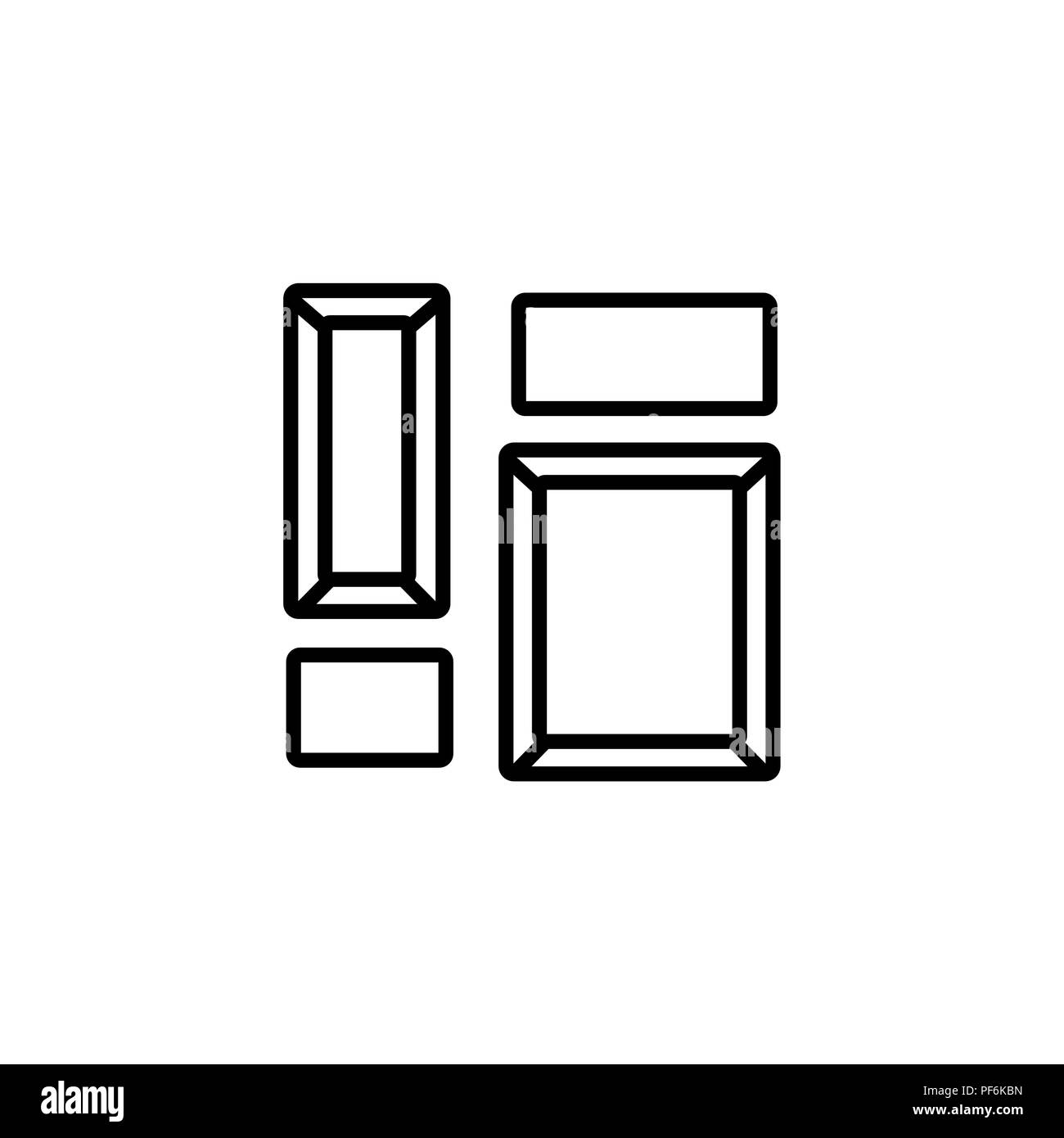 Web Symbol Leitung. Bild (Foto) Frame. schwarz auf weißem Hintergrund Stock Vektor