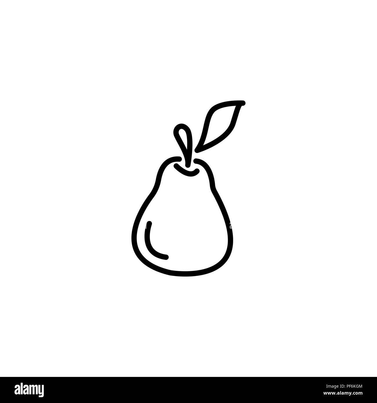 Web Symbol Leitung. Pear schwarz auf weißem Hintergrund Stock Vektor