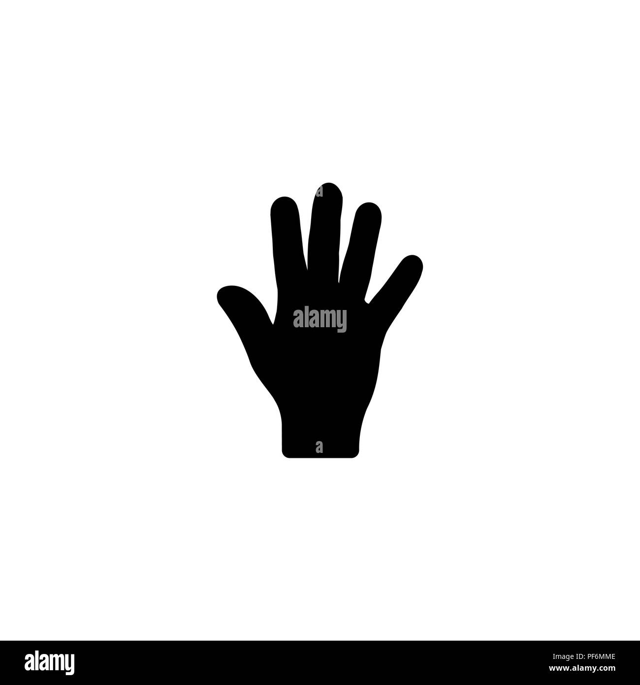 Web Icon. Hand, Bündel von fives Schwarz auf weißem Hintergrund Stock Vektor