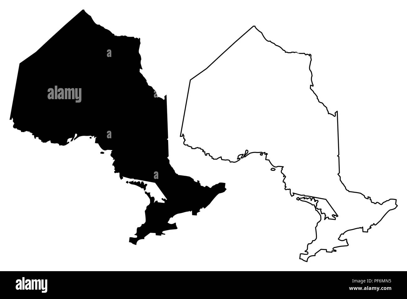 Ontario (Provinzen und Territorien Kanadas) Karte Vektor-illustration, kritzeln Skizze Ontario Karte Stock Vektor