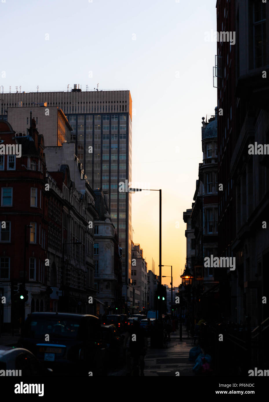 Abendlicht Einstellung auf Central London, England, UK. Stockfoto