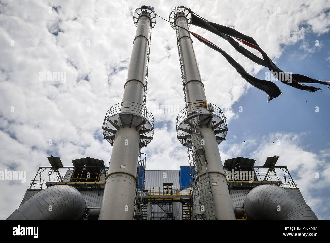 Addis Abeba. 19 Aug, 2018. Foto aufgenommen am 12.08.19, 2018 zeigt einen Teil der Reppie Waste-to-Energy Facility in Addis Abeba, Äthiopien. Äthiopiens erste Waste-to-Energy Facility wurde am Sonntag in Gegenwart hoher eingeweiht - Ebene Äthiopische und ausländische Würdenträger. Das Projekt, das in Addis Abeba gelegen, wurde von China National Electric Engineering Co., Ltd. (CNEEC). Quelle: Michael Tewelde/Xinhua/Alamy leben Nachrichten Stockfoto