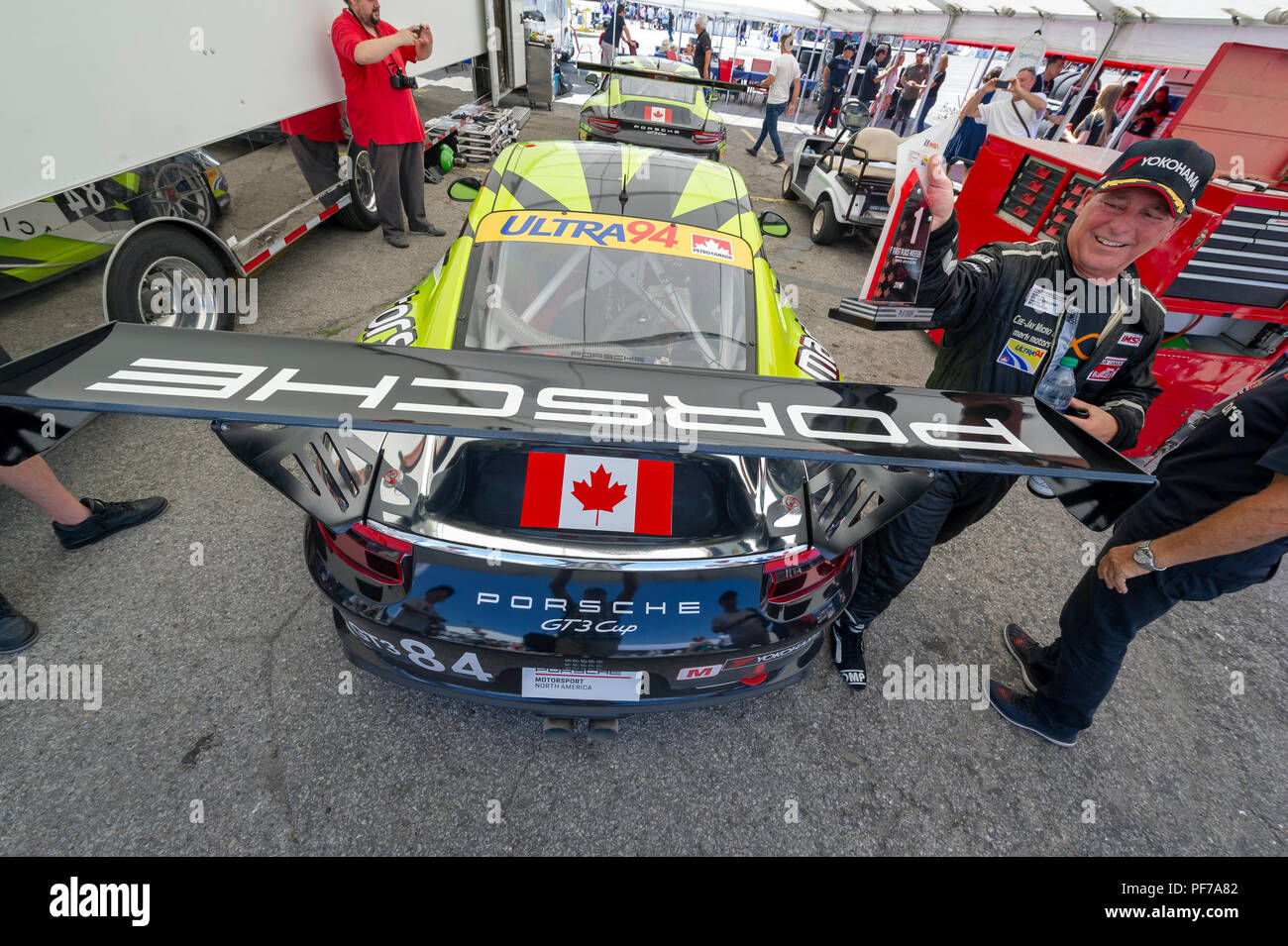 Indy Car Race Tag in Toronto. Porsche GT3 Cup Kanada Sieger. Stockfoto