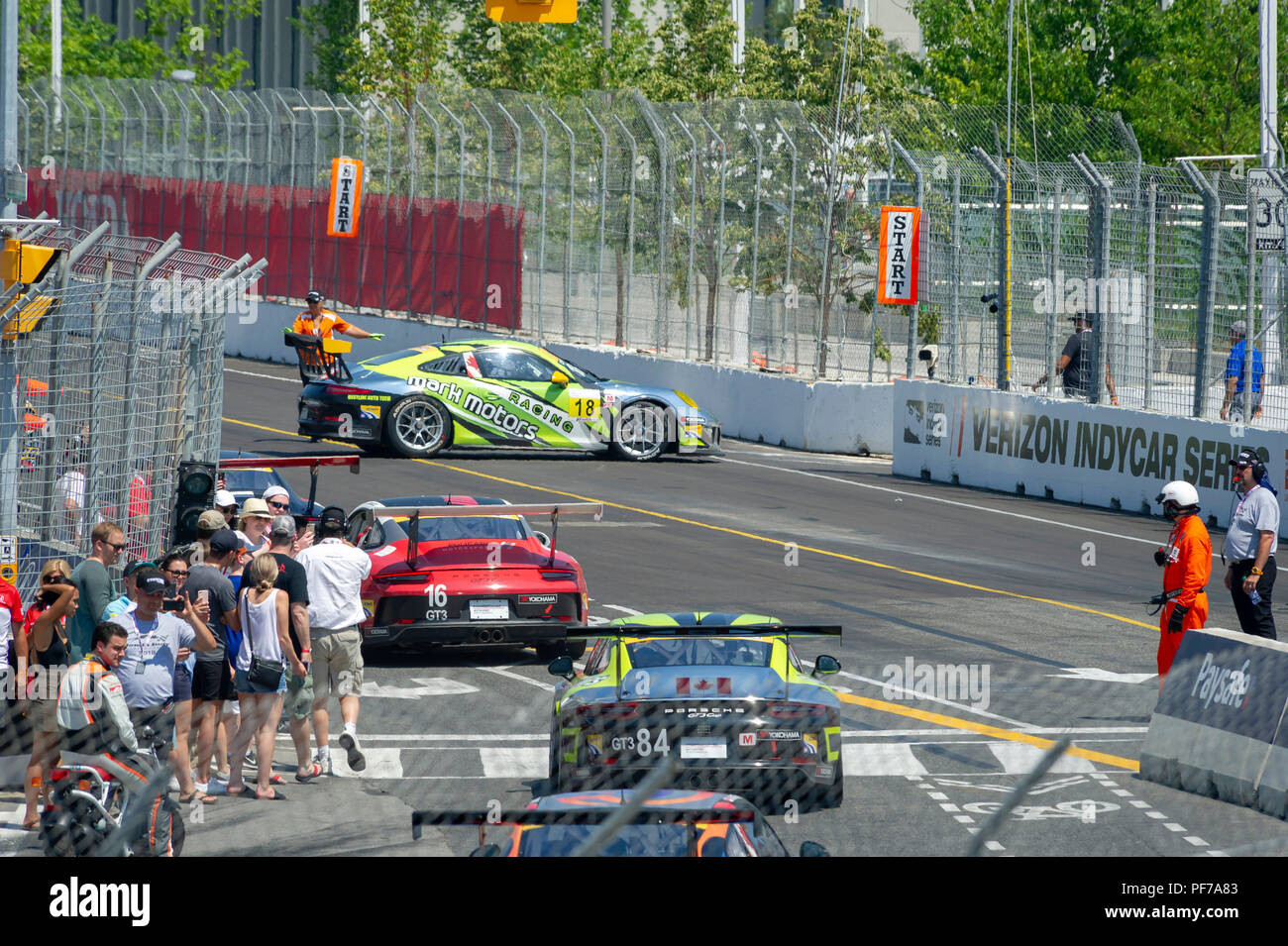 Indy Car Race Tag in Toronto. Porsche GT3 Cup Kanada Stockfoto