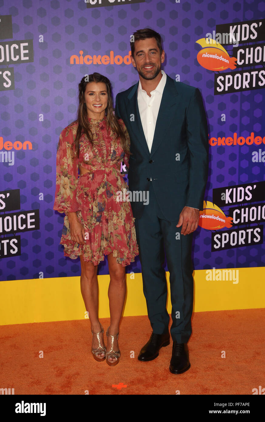 Nickelodeon Kids' Choice Sports Awards 2018 mit: Danica Patrick, Aaron Rodgers Wo: Santa Monica, California, United States Wann: 20 Aug 2018 Quelle: FayesVision/WENN.com Stockfoto