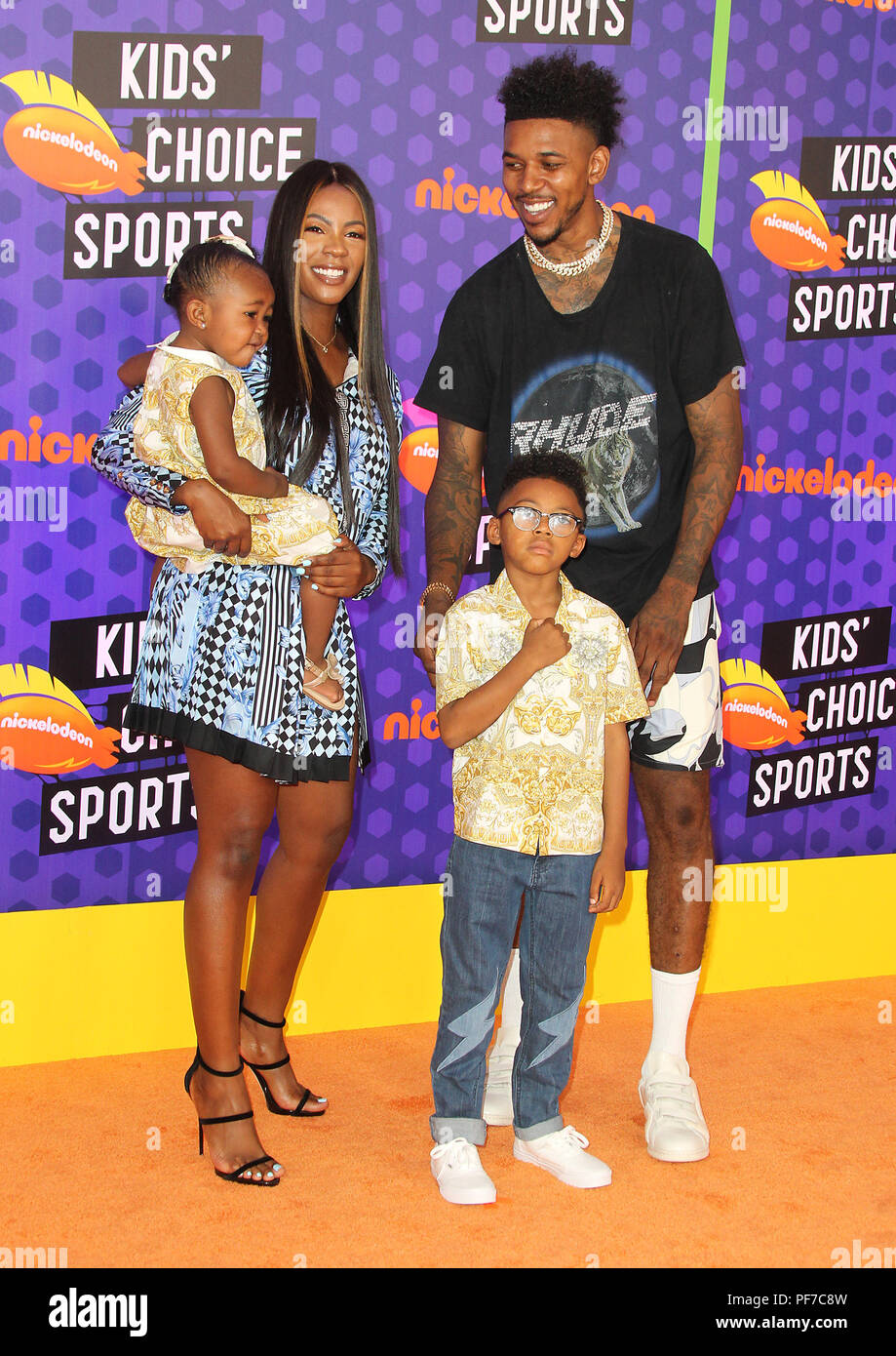 Die Nickelodeon Kids' Choice Sports Awards 2018 Barker Hangar in Santa Monica, Kalifornien. Mit: Nick Young, Keonna Grün, Navi Junge, Nick Young Jr. Wo: Los Angeles, Kalifornien, Vereinigte Staaten, wenn: 19 Jun 2018 Credit: Adriana Barraza/WENN.com M. Stockfoto