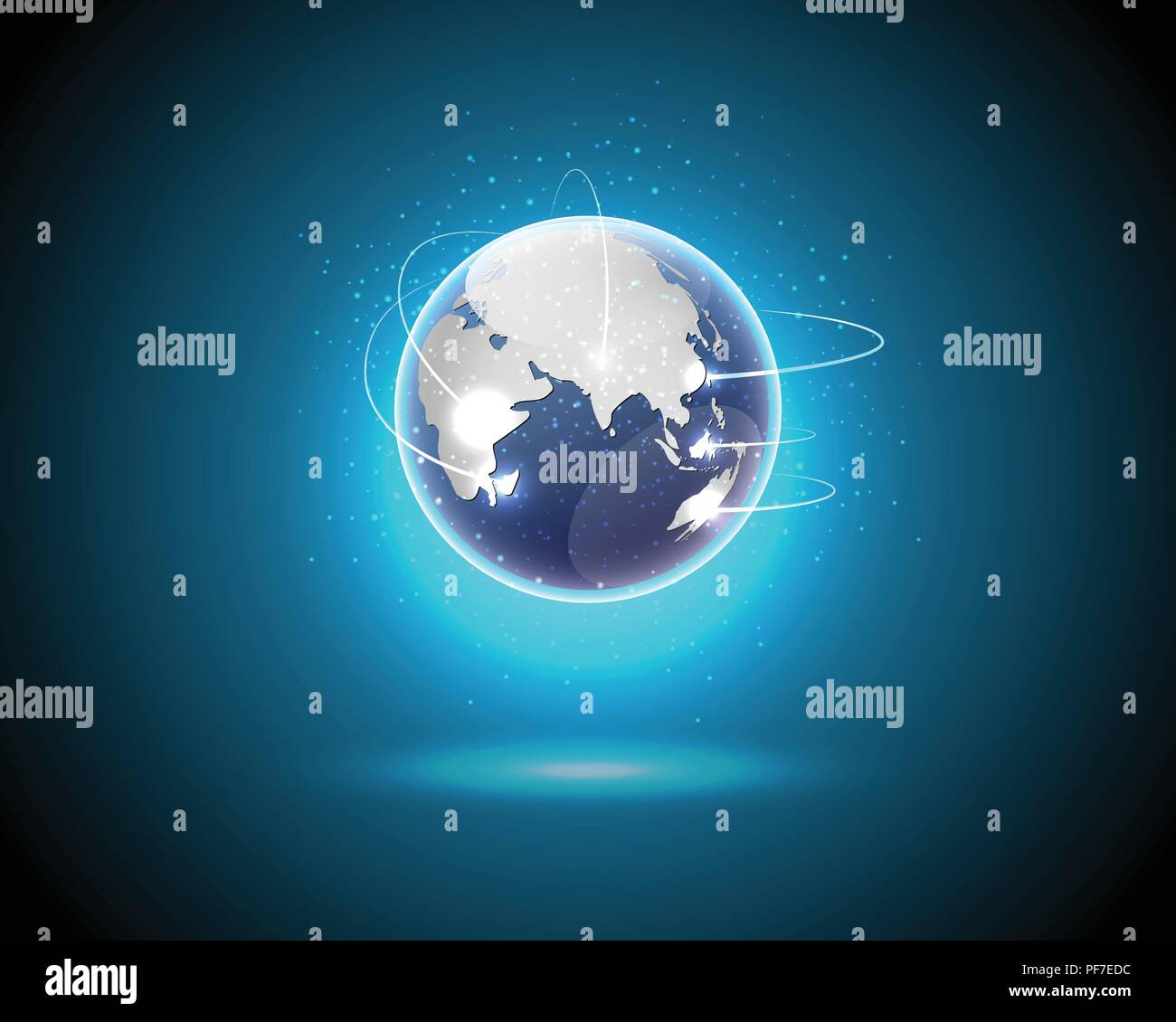 Welt global internet Netzwerkverbindung Big Data Information Technology anschließen Geschäftsmodell Konzepte. Vector Illustration eps 10. Stock Vektor