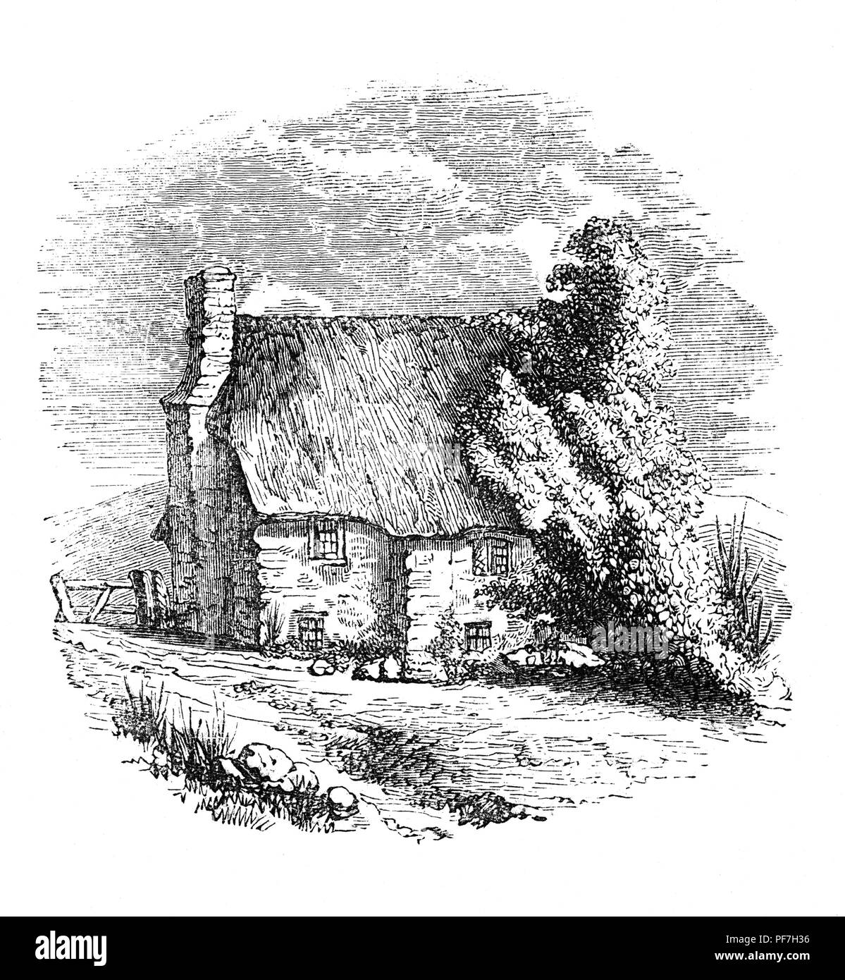 Die ursprüngliche Pfarrhaus Haus in Lynton, Devon, England wurde im Jahre 1560 erbaut und bis zum Beginn des 18. Jahrhunderts kurz nach dem es abgerissen wurde. Stockfoto