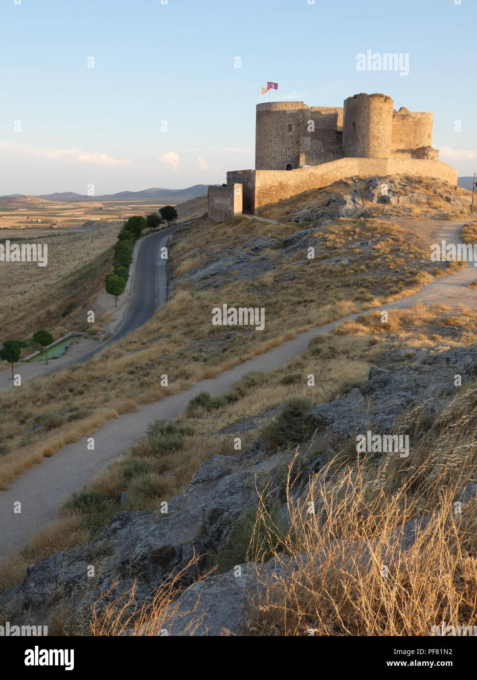 Castillo de La Muela, Consuegra, Kastilien-La Mancha Stockfoto
