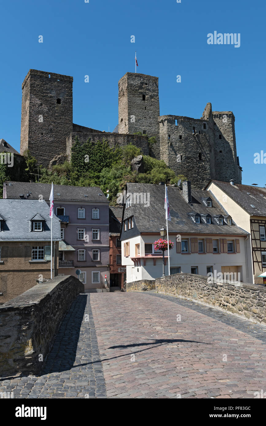 Die Burg Runkel an der Lahn, Hessen, Deutschland. Stockfoto