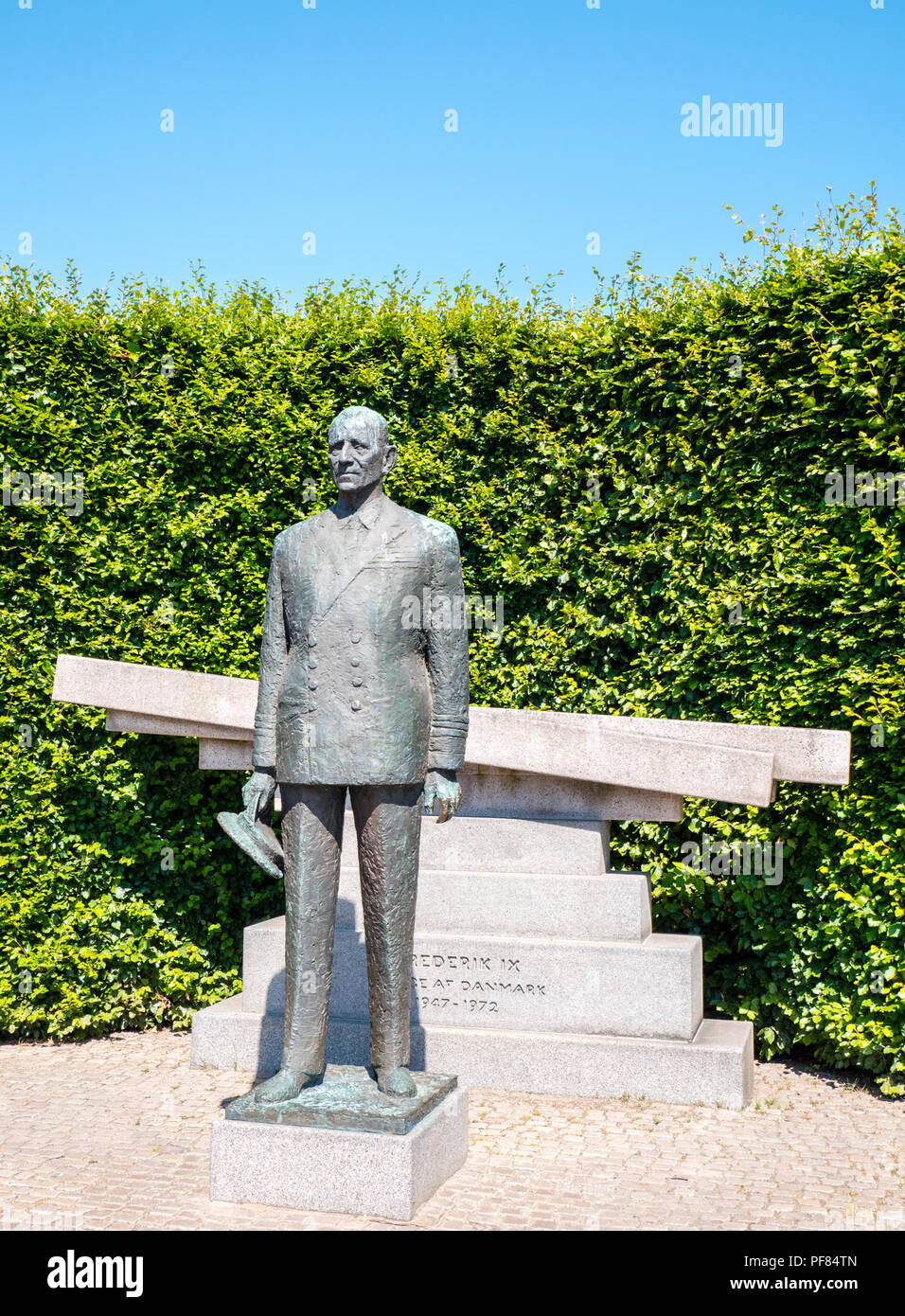 Der dänische König Frederik 9 Statue, Kopenhagen, Seeland, Dänemark, Europa. Stockfoto