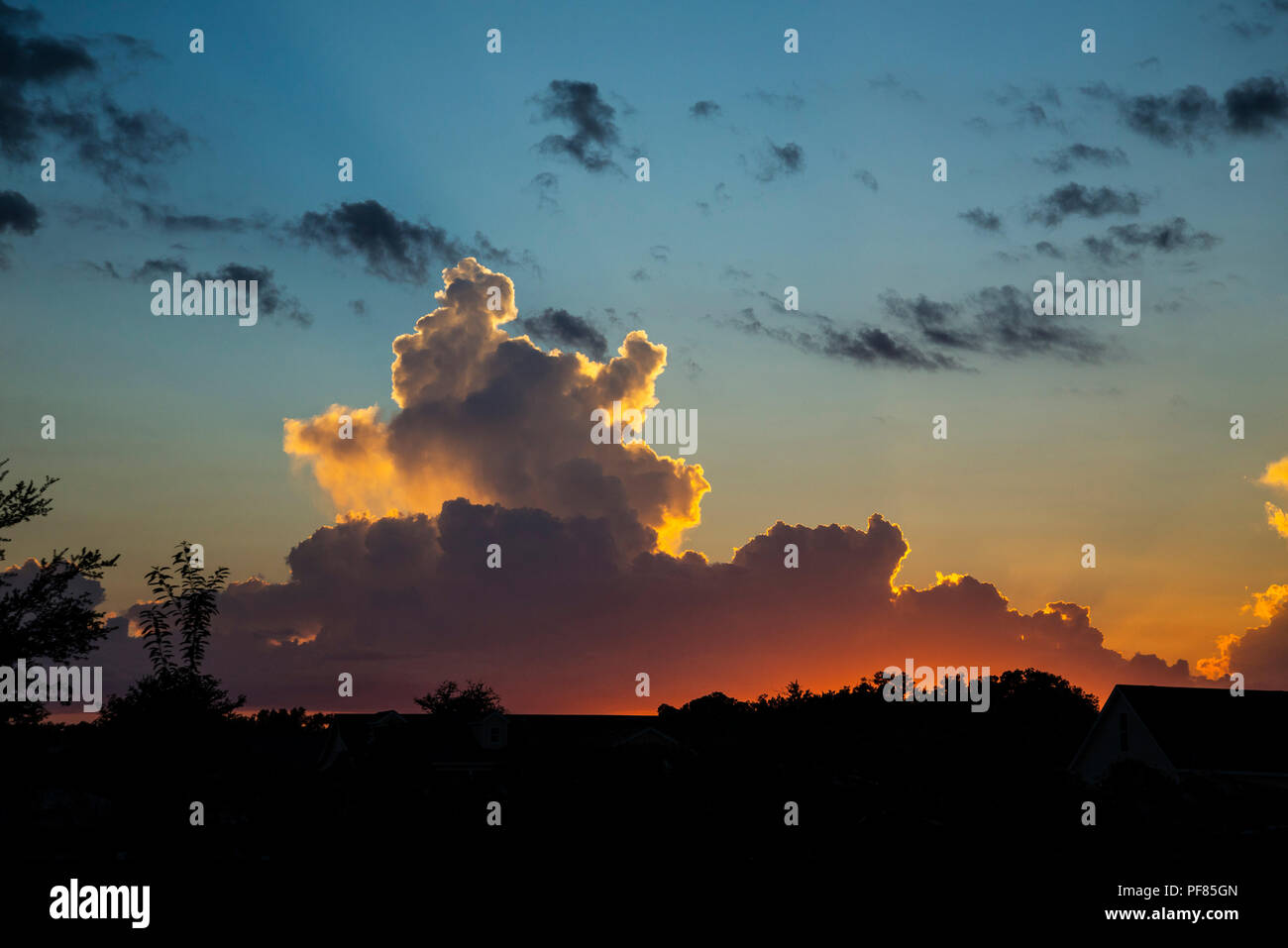 Sonnenuntergang Wolken in North Central Florida. Stockfoto