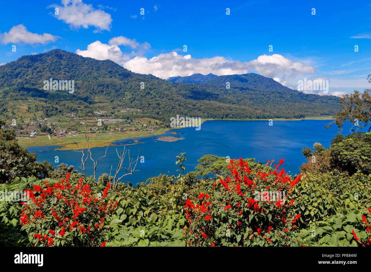 Vista von Lake Buyan, Kuta, Bali, Indonesien Stockfoto