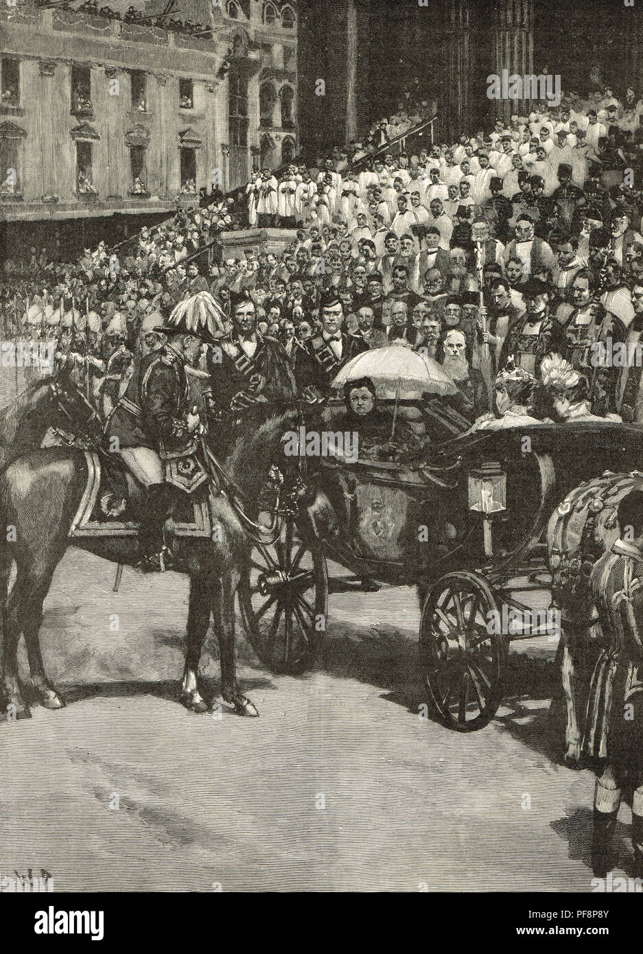 Diamond Jubilee Prozession, Königin Victoria, 22. Juni 1897. Der Dankgottesdienst in St. Paul's, London, England Stockfoto