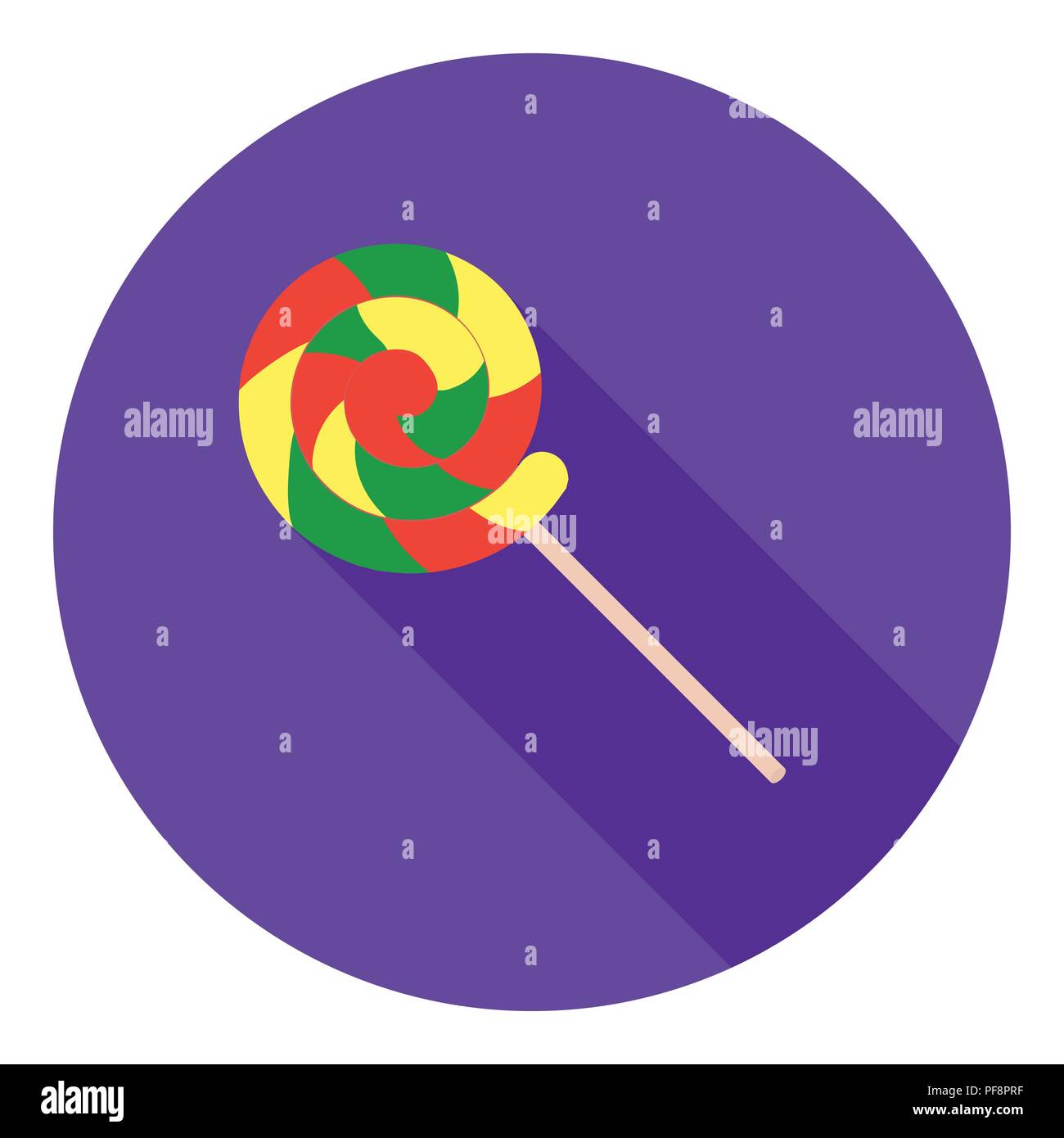 Lollipop Symbol im flachen Stil auf weißem Hintergrund. Zirkus symbol Vektor Illustration. Stock Vektor