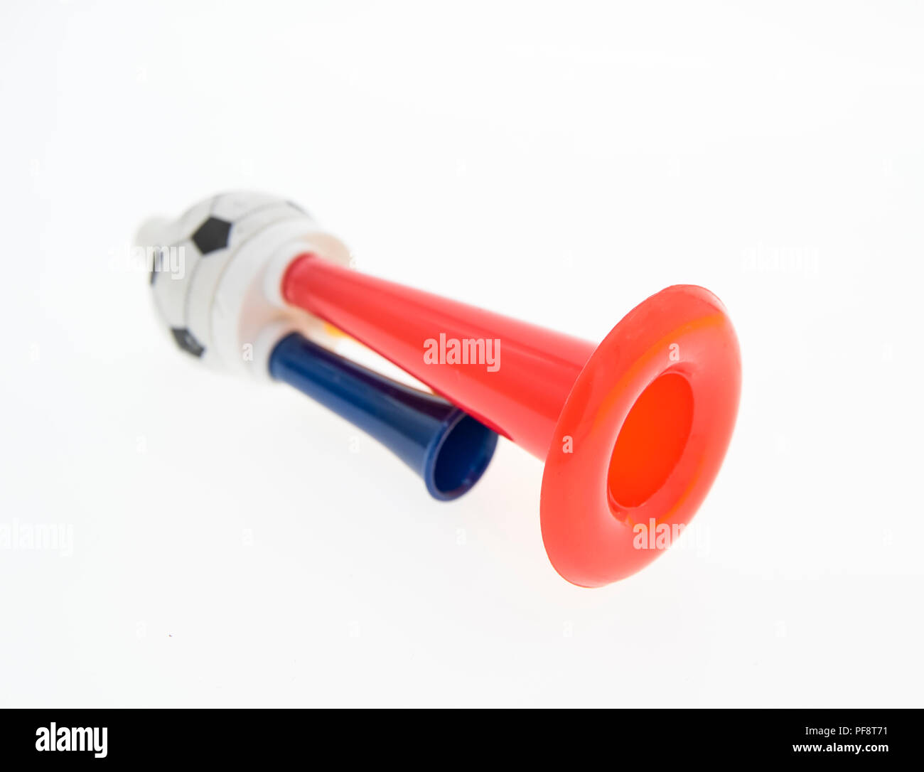 Fußball triple Fan-Trompete Stockfoto