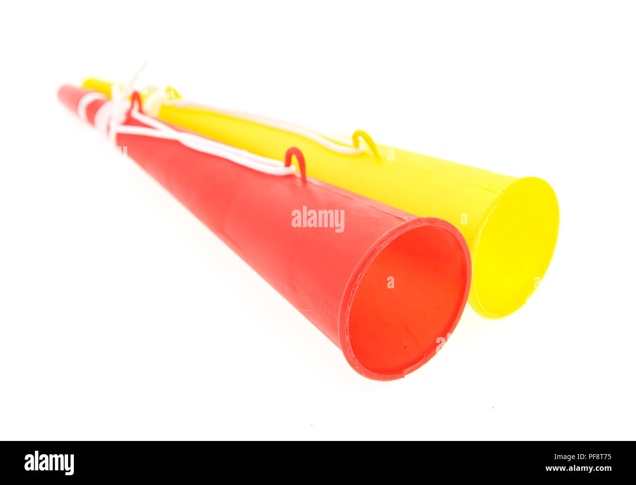 Fußball triple Fan-Trompete Stockfoto