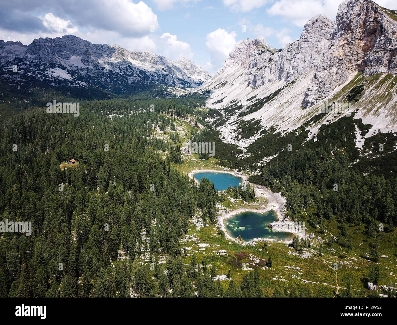 Der Triglav Seen (Tal Dolina Triglavskih jezer; Dolina sedmerih jezer) ist ein Tal in den Julischen Alpen in Slowenien, die Hosting ist mehrere Seen. Stockfoto