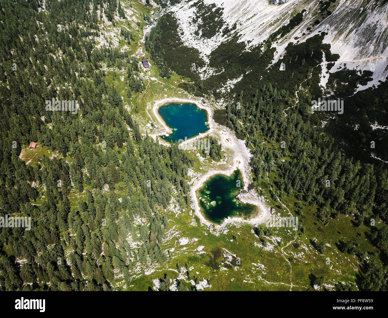 Der Triglav Seen (Tal Dolina Triglavskih jezer; Dolina sedmerih jezer) ist ein Tal in den Julischen Alpen in Slowenien, die Hosting ist mehrere Seen. Stockfoto