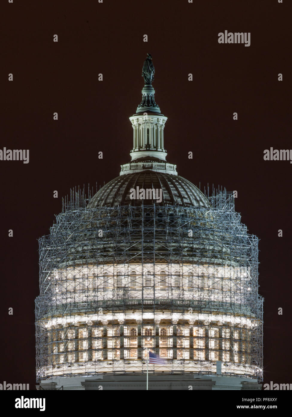 US Capitol Gebäude im Rahmen der Instandsetzung Stockfoto