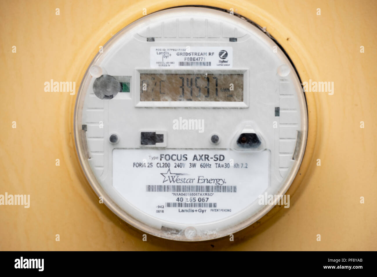 Eine Elektrische Messung Meter Messen Elektrische Nutzung Von Zu Hause In Wichita Kansas Usa Stockfotografie Alamy