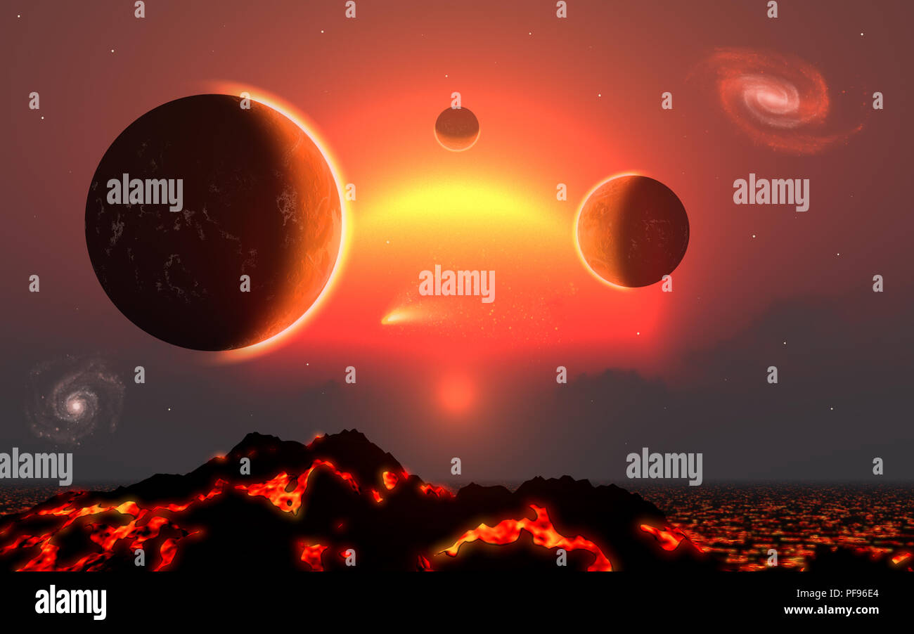 Red Giant Solar System Stockfoto