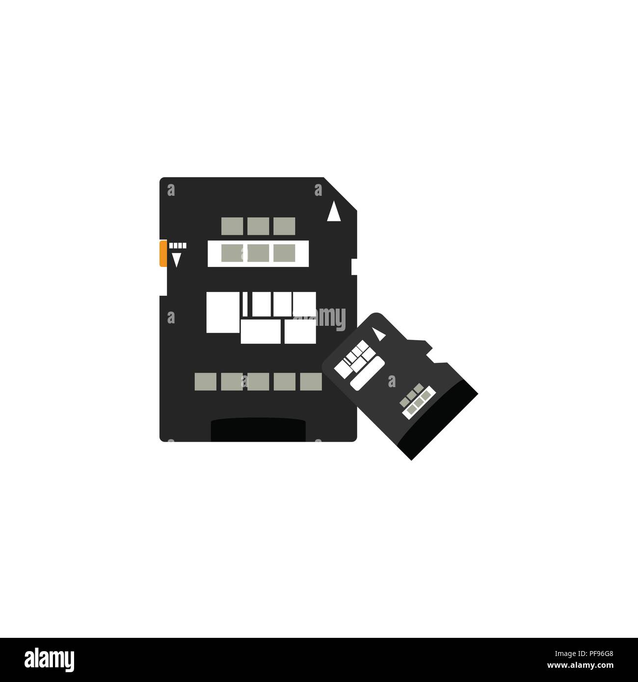 Farbe Vektor Bild. Symbol für SD-Speicherkarte, Memory Card, Micro-SD-Karte Stock Vektor