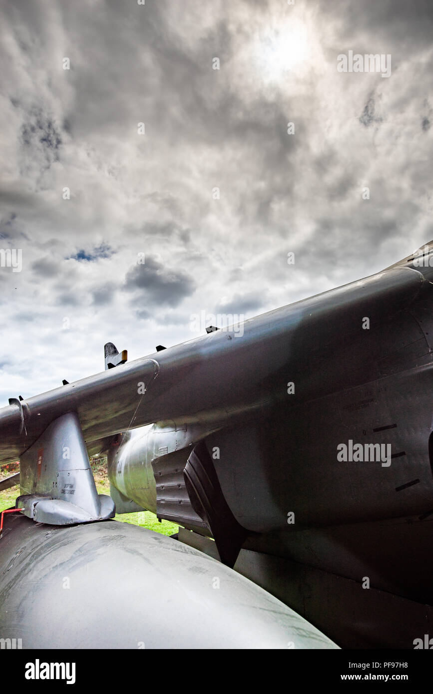 Die Harrier, informell als der Harrier Jump Jet, ist eine Familie von Jet-powered Angriff Flugzeug, vertikal/kurze Start- und Landebahn Stockfoto