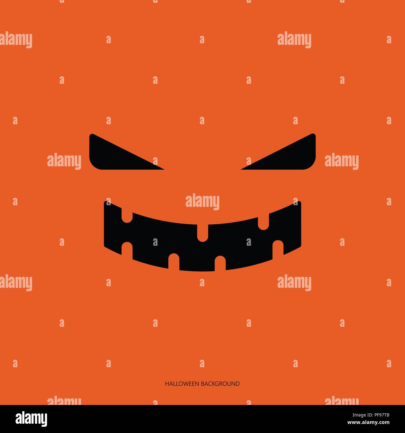 Halloween Hintergrund Konzept: Smile Ghost auf orangefarbenem Hintergrund wie ein Kürbis für Wallpaper, Poster, Werbung, Verkauf, Banner website. Stock Vektor